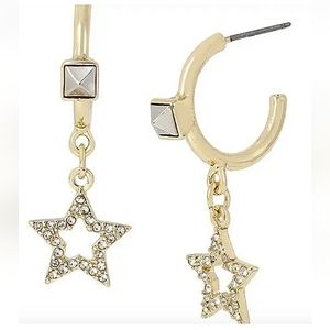 New! BETSEY JOHNSON Celestial Collection Star Dangle Charm Earrings.
